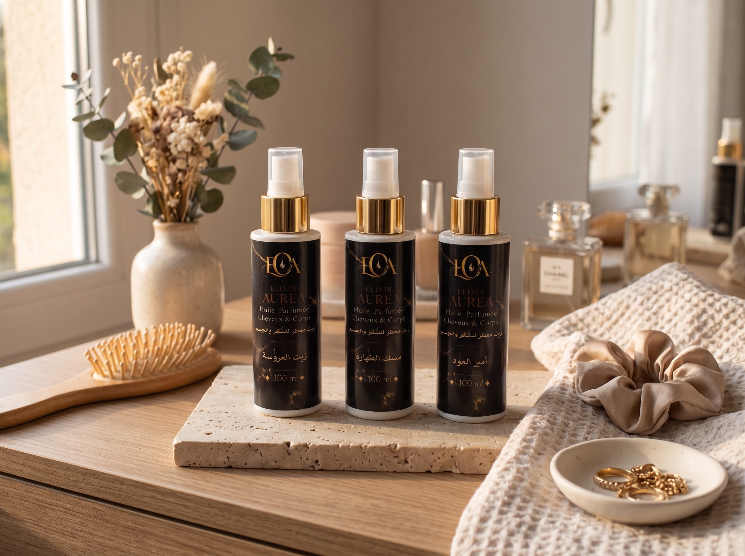 Huile naturelle sèche parfumée 